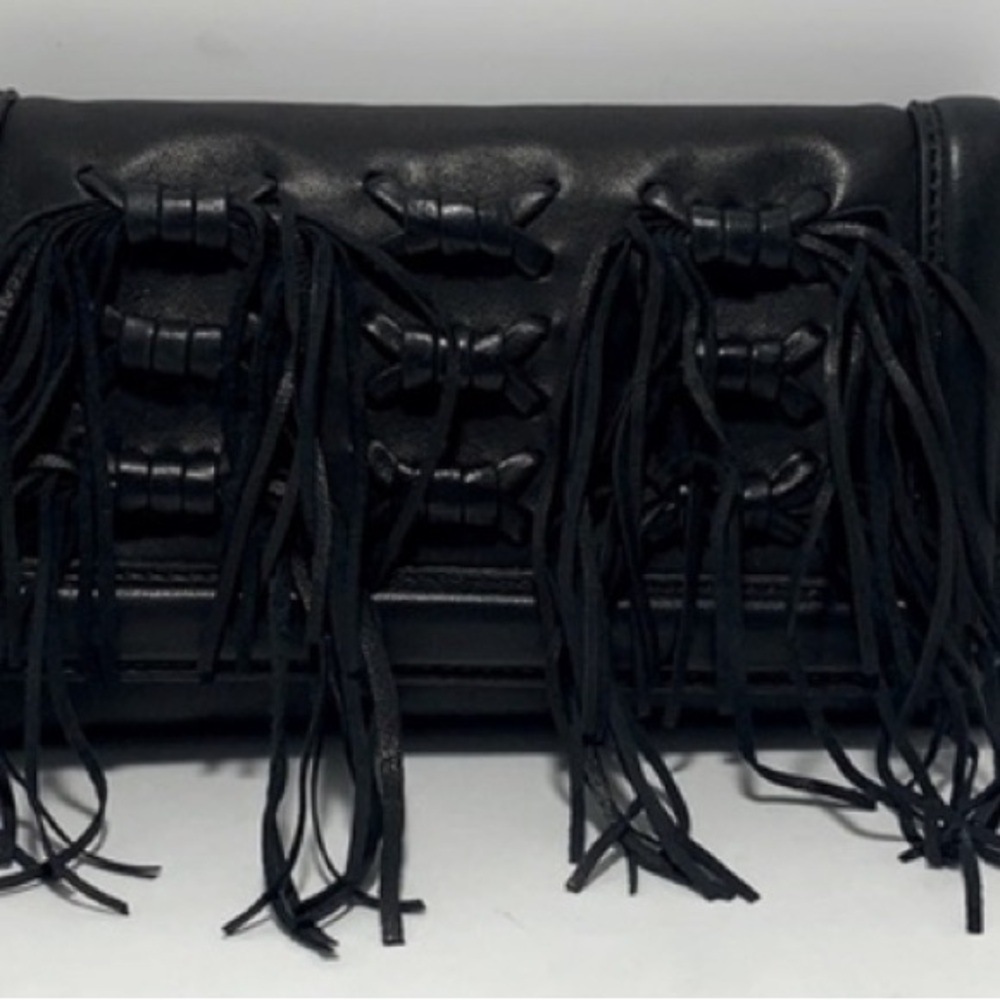 Anthropologie ‘Lucky Penny’ Black Leather Wallet